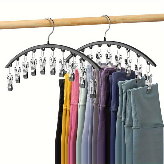 1pc Multi-clips Legging Hanger, Hat Legging Organizer, Durable Socks Drying Rack For Ties, Scarves, Belts, Household Storage Organizer For Bathroom, Bedroom, Closet, Wardrobe, Home, Dorm