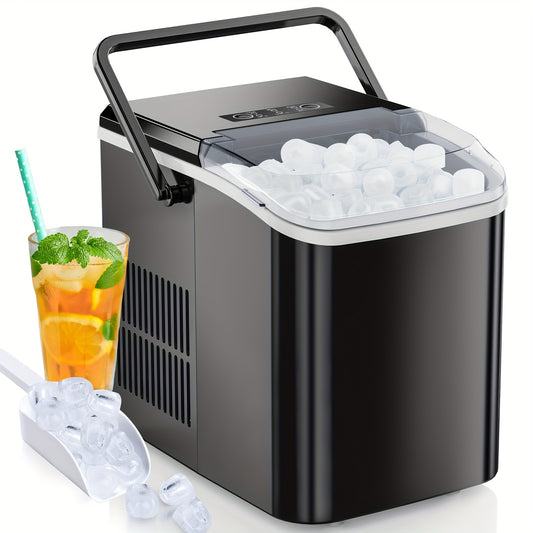 Ice Makers Countertop, Portable Ice Machine with Carry Handle, 2 Sizes of Icecube for Home Kitchen Bar Party Camping